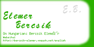 elemer bercsik business card